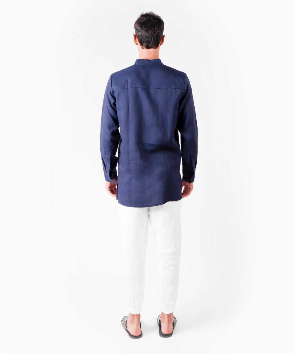 SHHHIRT BLUE LINEN SHIRT - DE LA ROSA TULUM