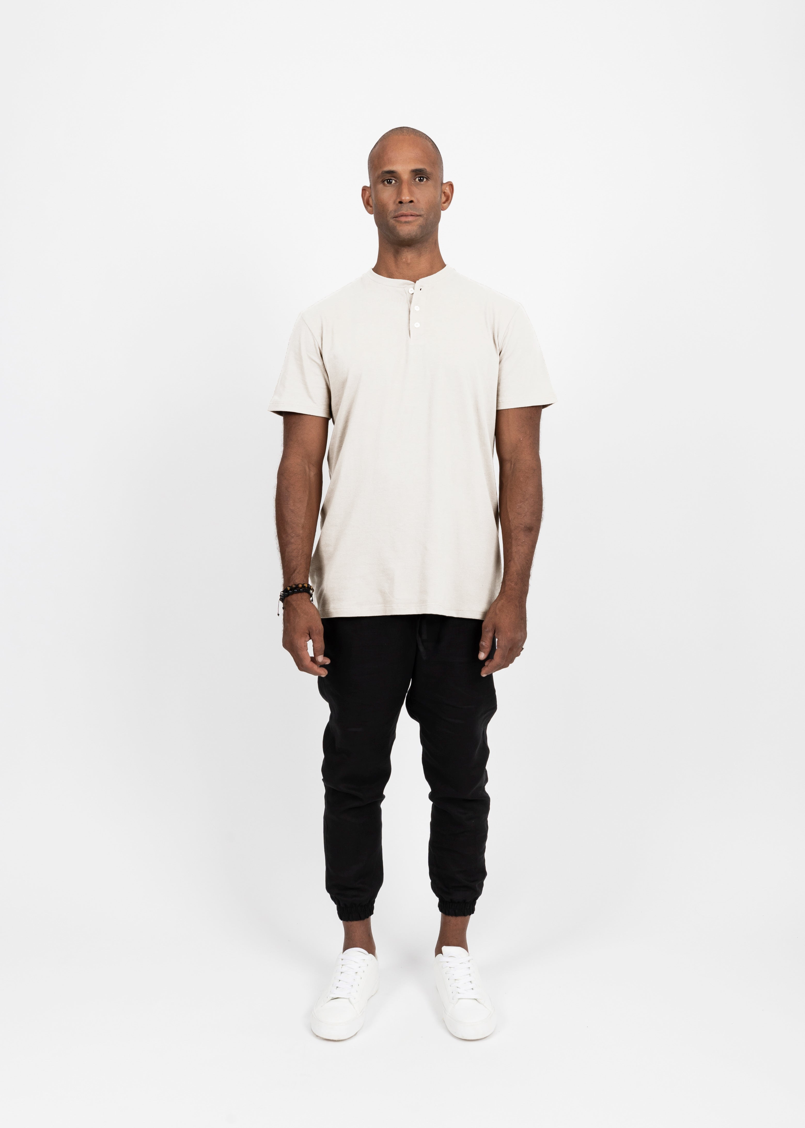 SUNSET BUTTON WHITE T-SHIRT - DE LA ROSA TULUM