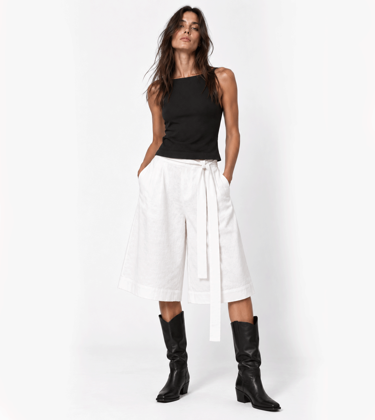 SAMURAI WHITE CROPPED PANTS