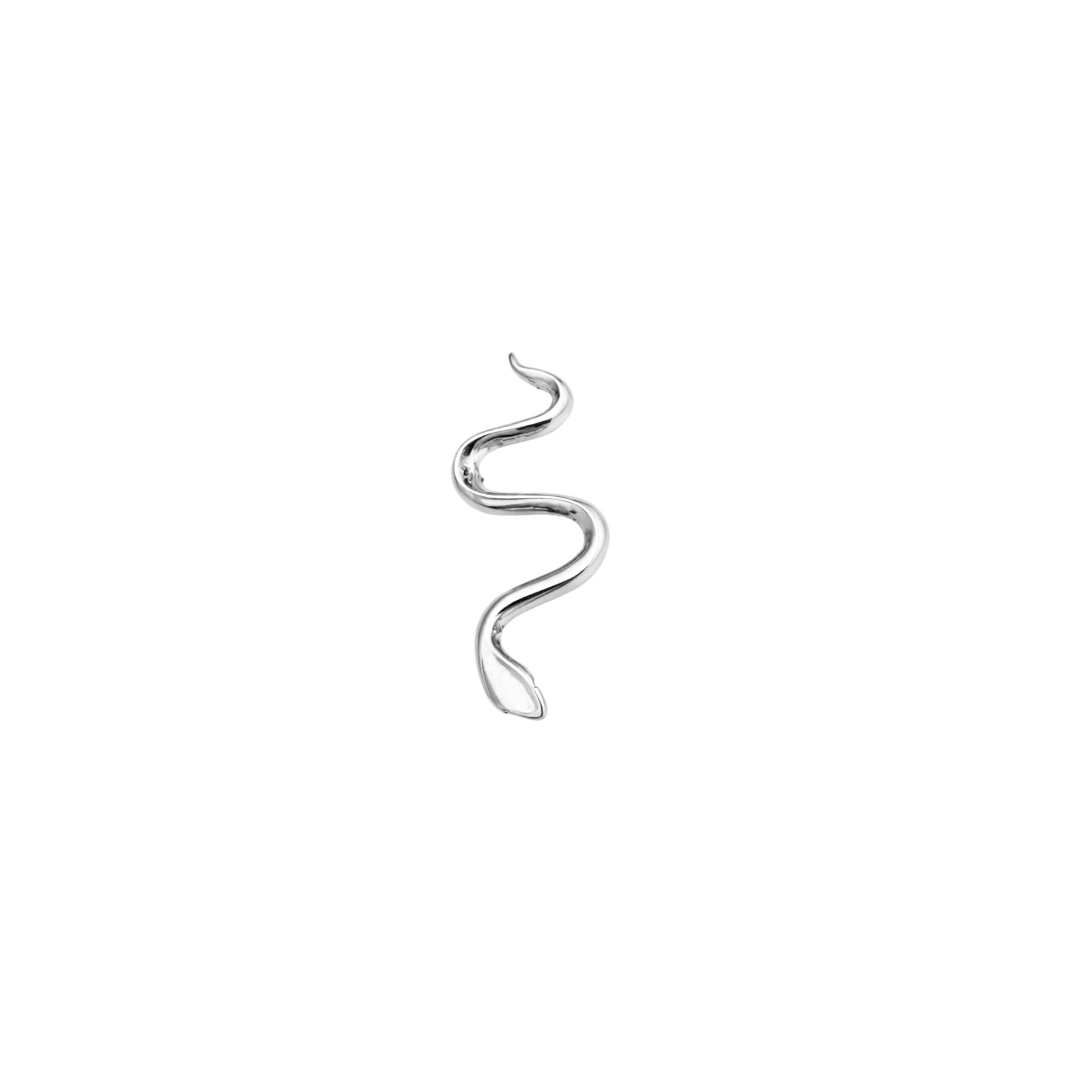 UNIT SILENT SNAKE STUD SILVER EARRING - DE LA ROSA TULUM