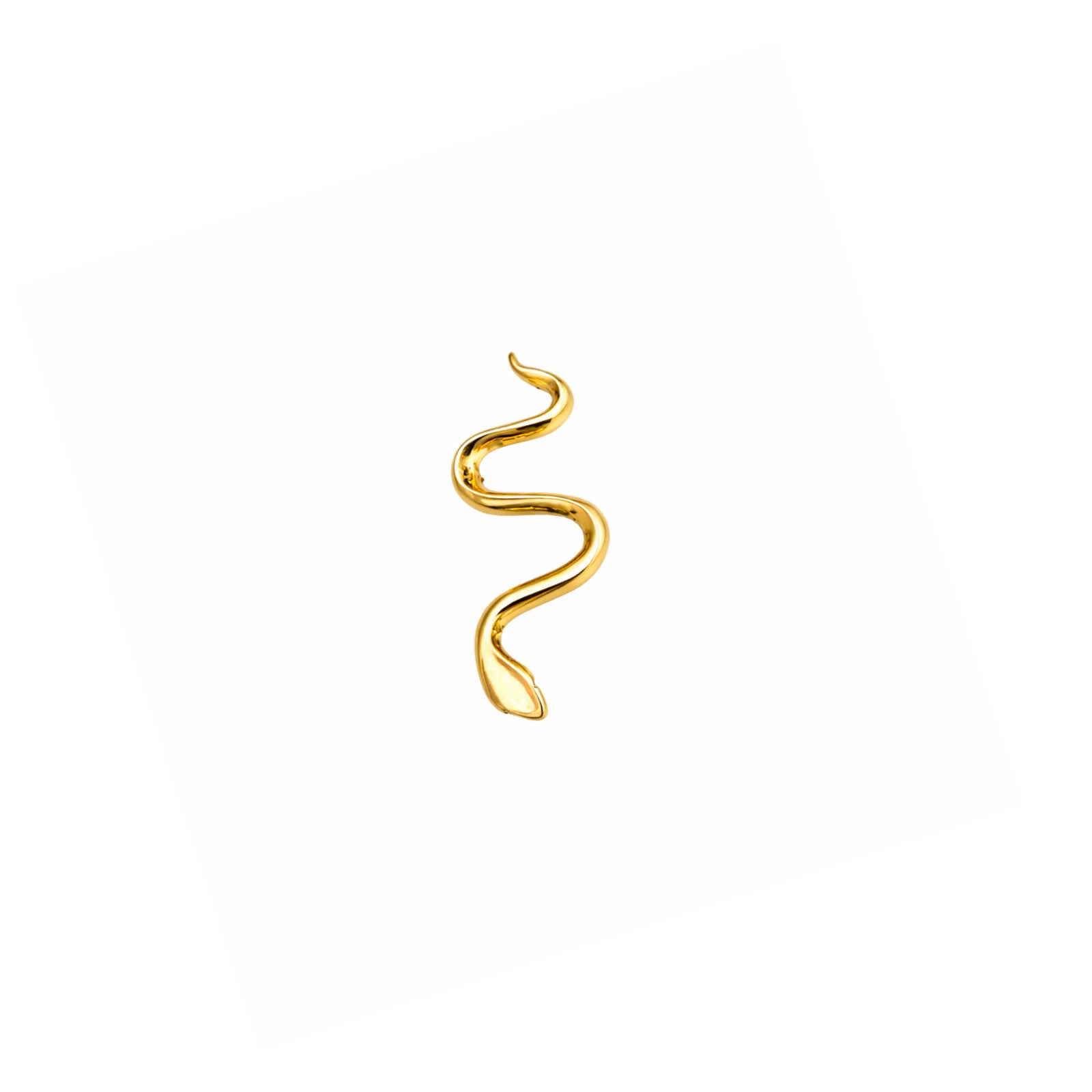 UNIT SILENT SNAKE STUD GOLD EARRING - DE LA ROSA TULUM