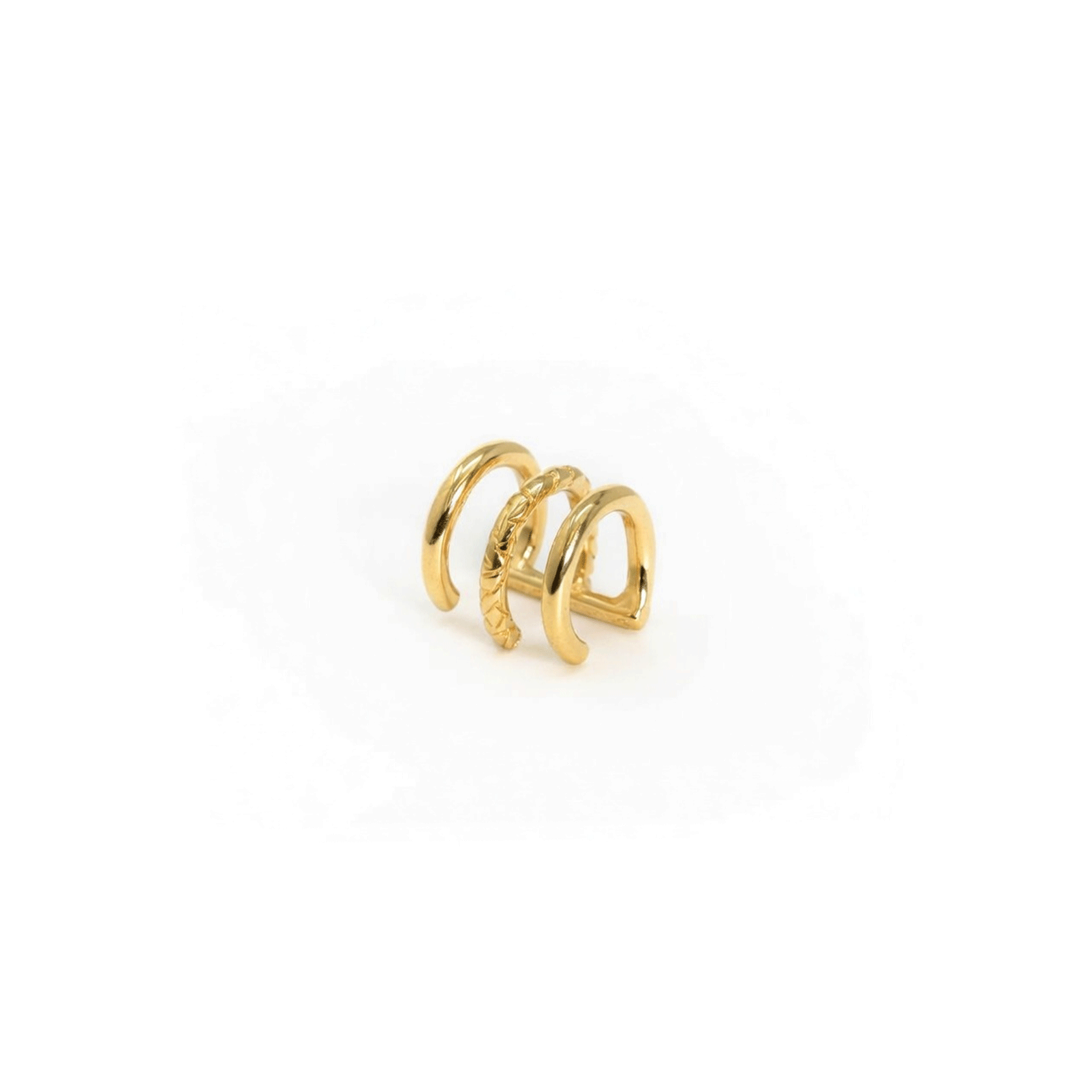 SNAKE GOLD TRIPLE-BAND EAR CUFF - DE LA ROSA TULUM