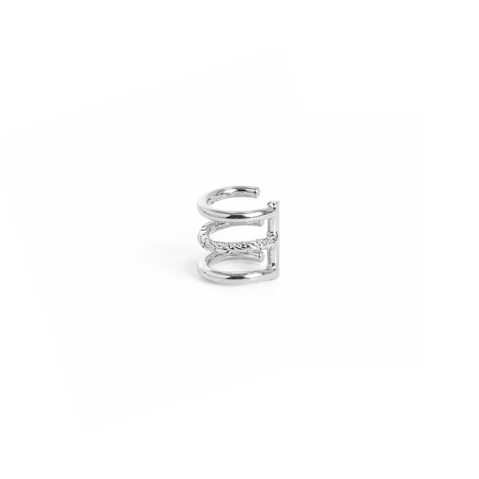 SNAKE SILVER TRIPLE-BAND EAR CUFF - DE LA ROSA TULUM