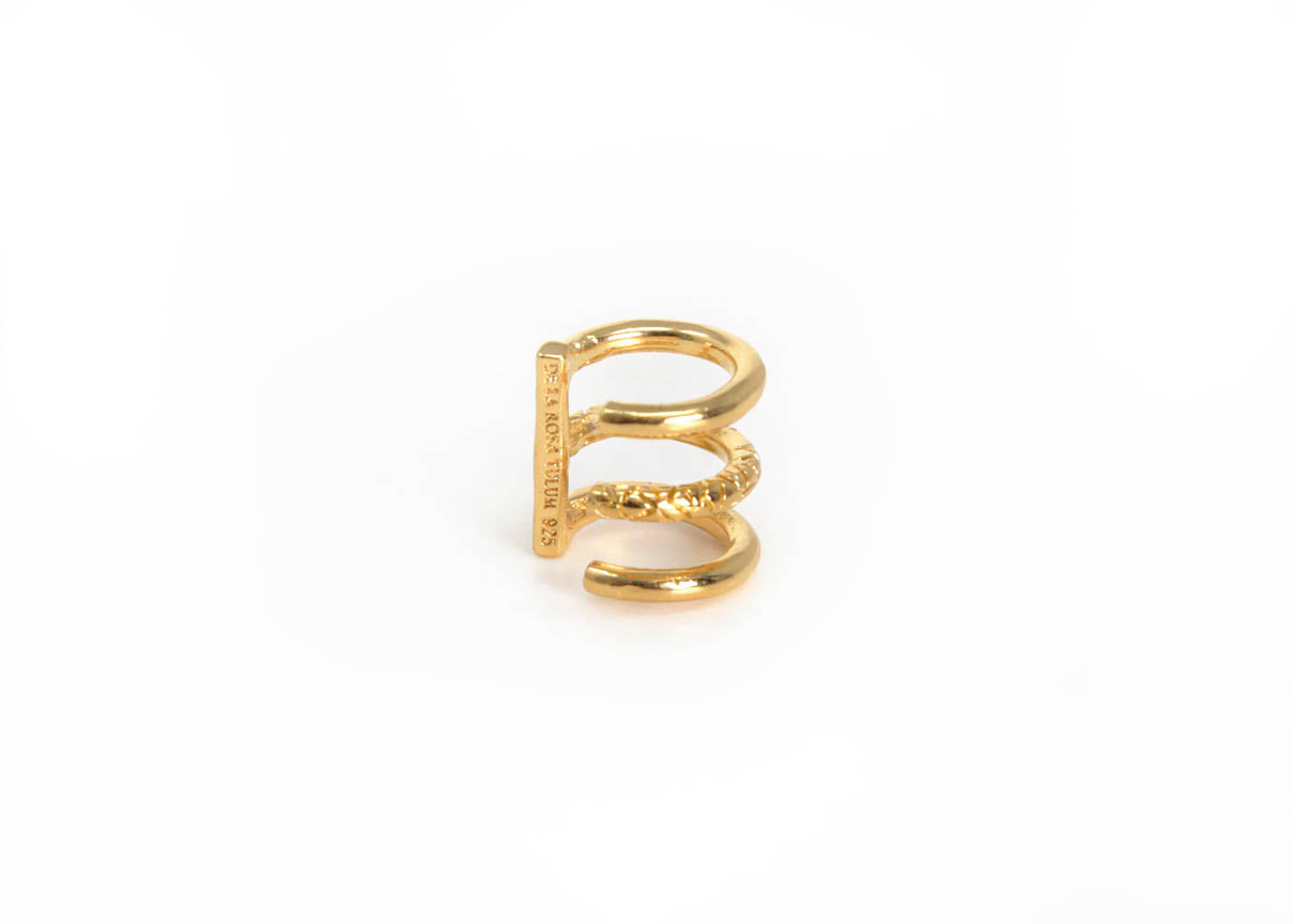 ENDLESS EVOLUTION GOLD TRIPLE-BAND EAR CUFF - DE LA ROSA TULUM