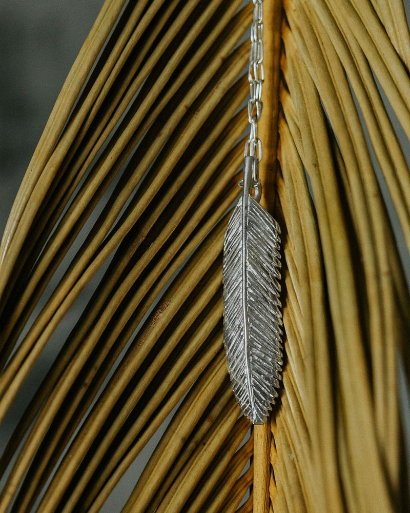 PALM LEAF SILVER PENDANT