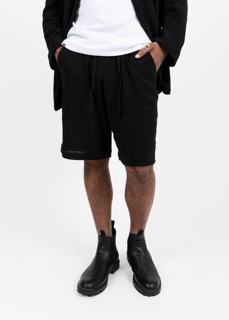 RELAX LOUNGE COTTON BLACK SHORTS