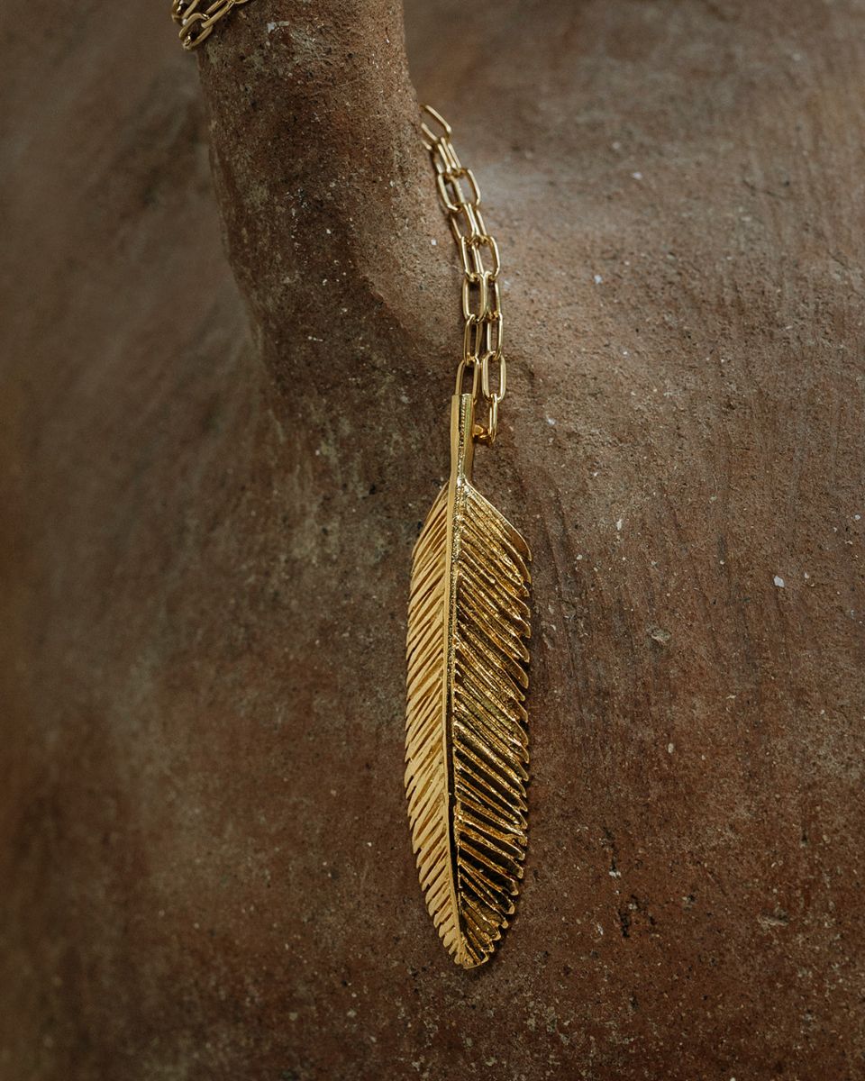 PALM LEAF GOLD PENDANT - DE LA ROSA TULUM
