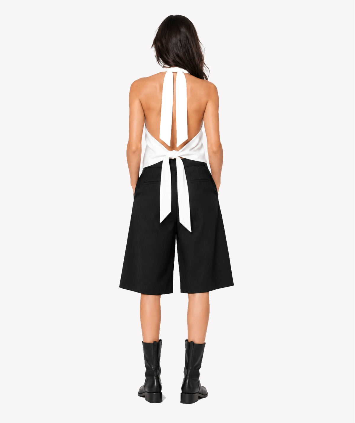SWAN WHITE HALTER TOP