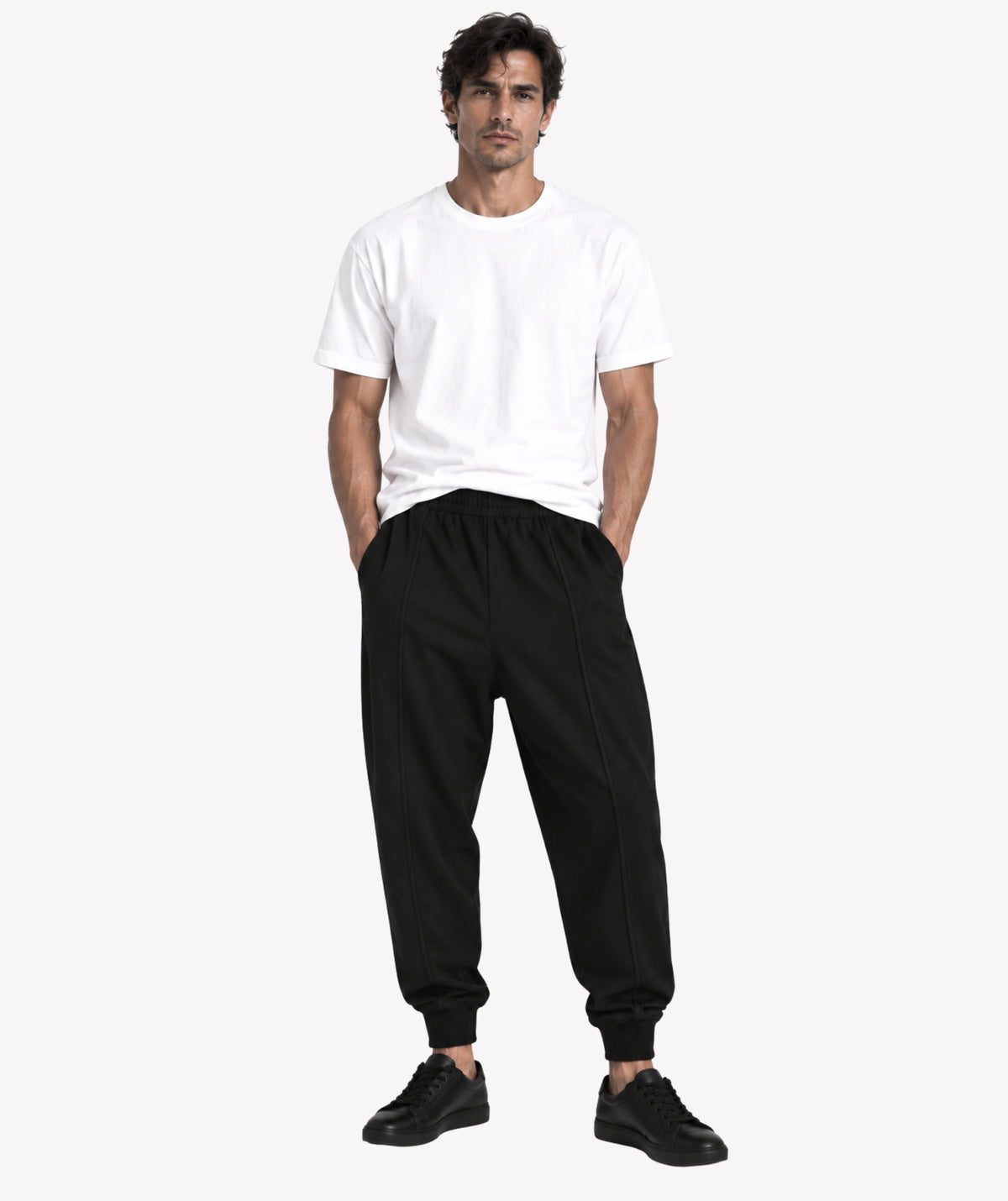 BUBBLE BLACK COTTON PANTS