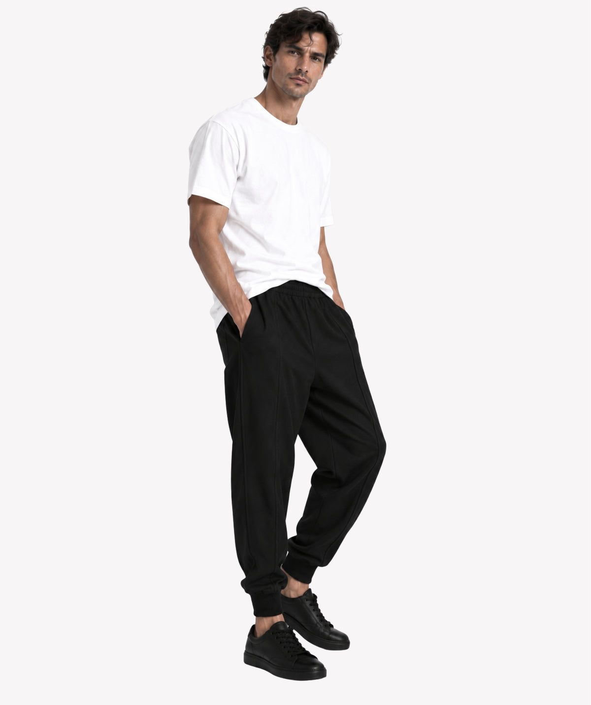 BUBBLE BLACK COTTON PANTS