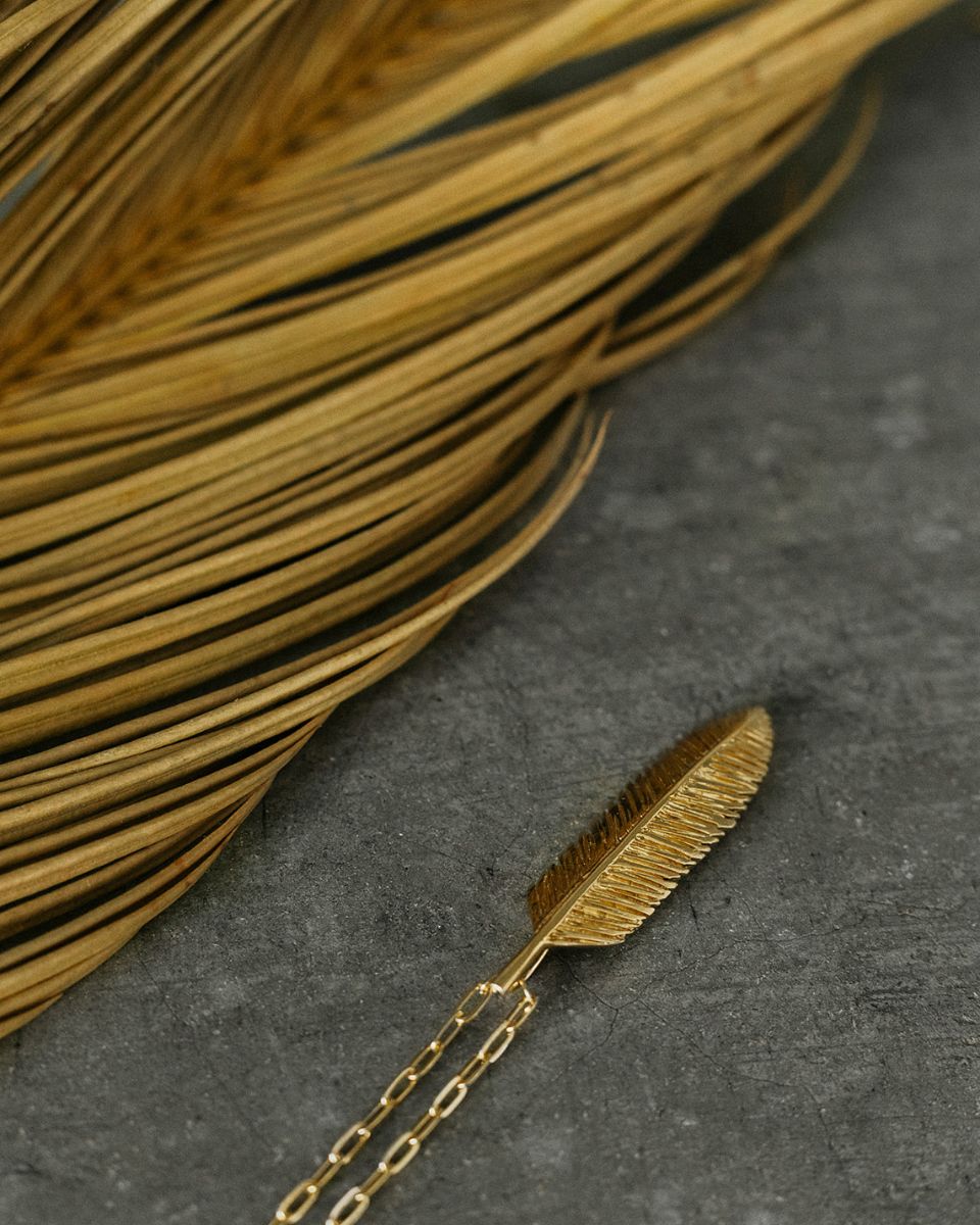 PALM LEAF GOLD PENDANT - DE LA ROSA TULUM