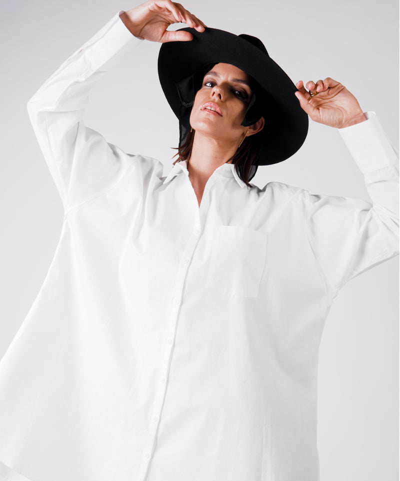 BALANCE OVERSIZED WHITE SHIRT - DE LA ROSA TULUM