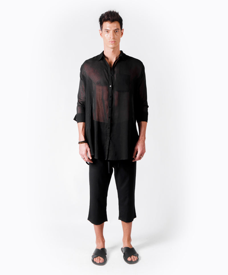 BALANCE OVERSIZED BLACK SHIRT - DE LA ROSA TULUM