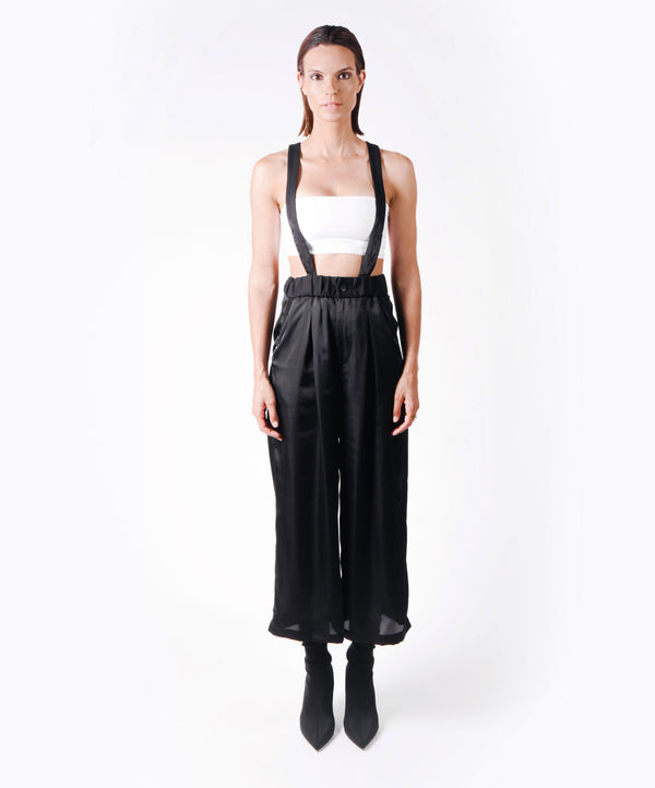 CHOICE BLACK SATIN PANTS - DE LA ROSA TULUM