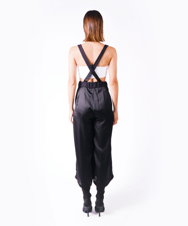 CHOICE BLACK SATIN PANTS - DE LA ROSA TULUM