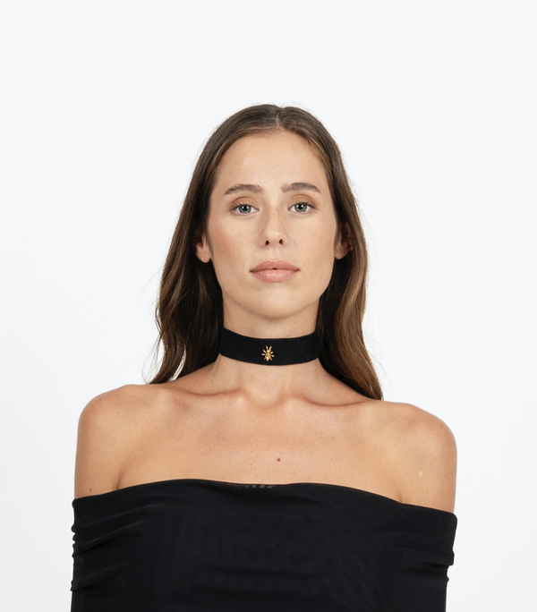 LINEN BLACK CHOKER - DE LA ROSA TULUM