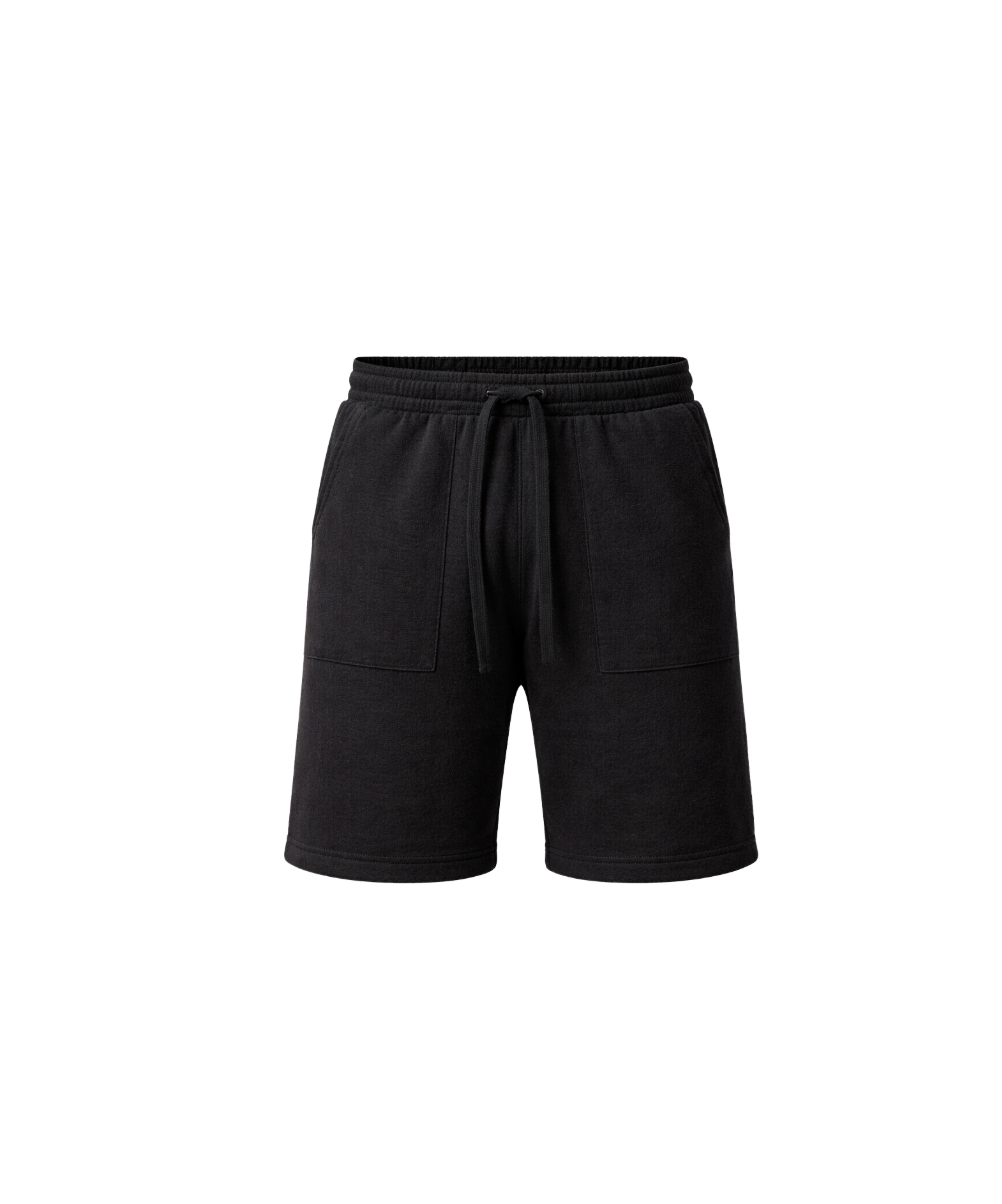 RELAX BLACK PIQUE SHORTS