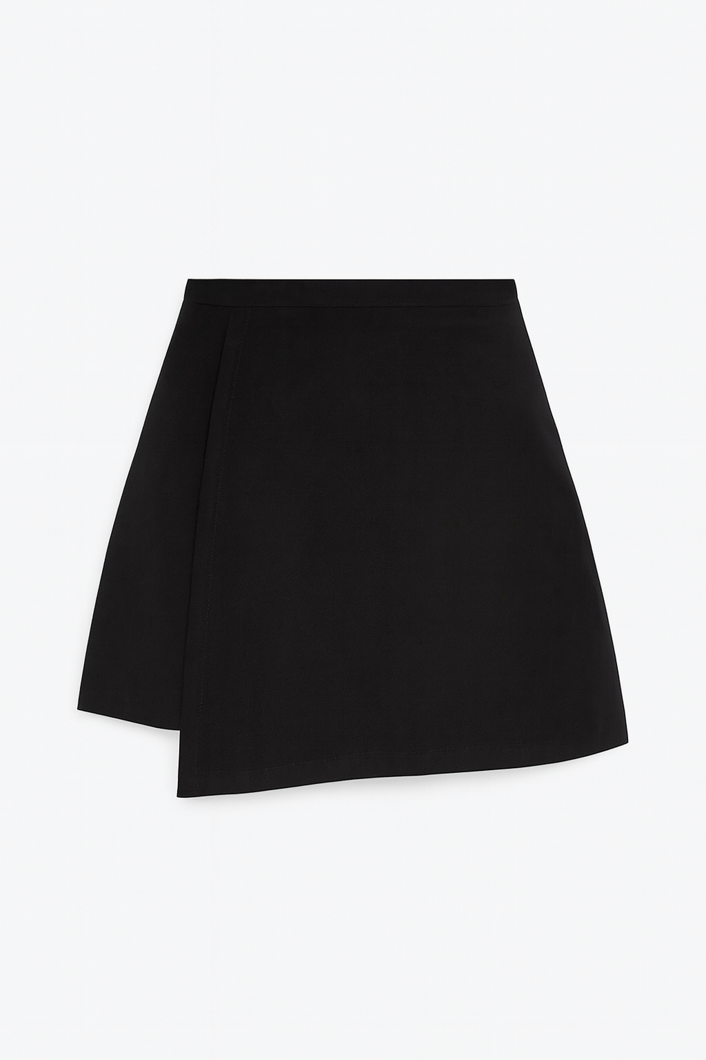 STEP IRREGULAR BLACK CUPRO MINI SKIRT