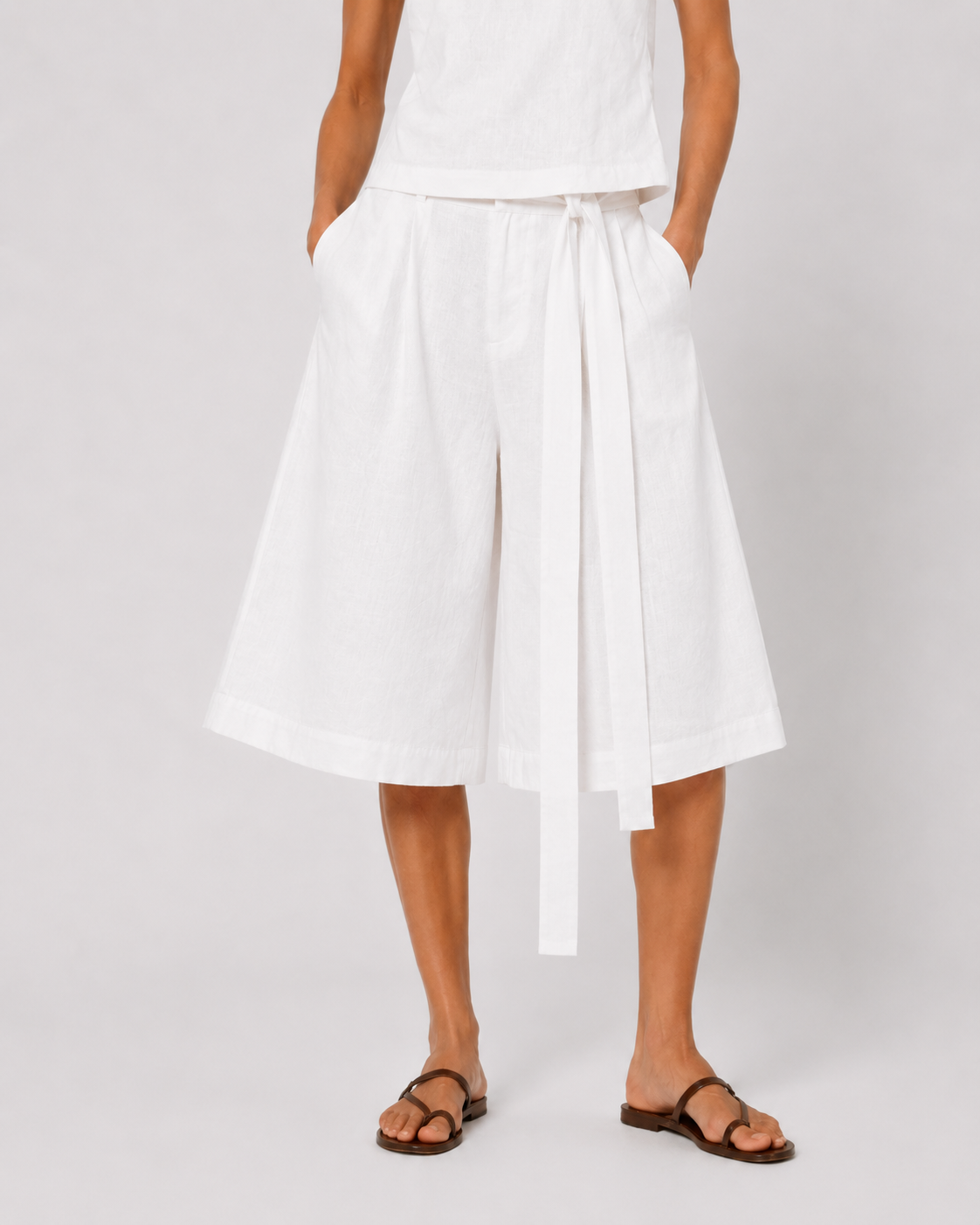 SAMURAI WHITE CROPPED PANTS