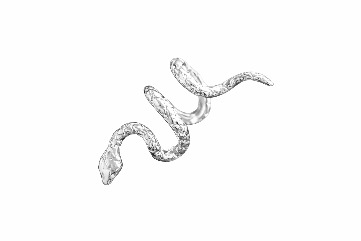 SNAKE SILVER BLACKENED EAR CUFF - DE LA ROSA TULUM