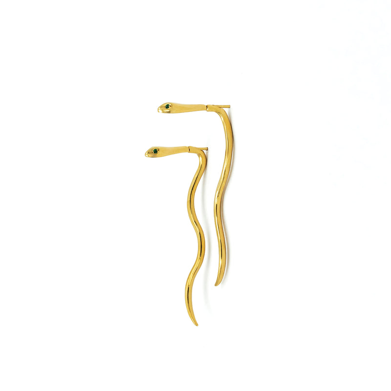 SNAKE GOLD EARRINGS - DE LA ROSA TULUM