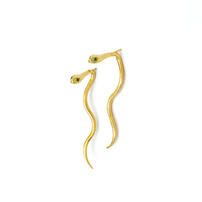 SNAKE GOLD EARRINGS - DE LA ROSA TULUM