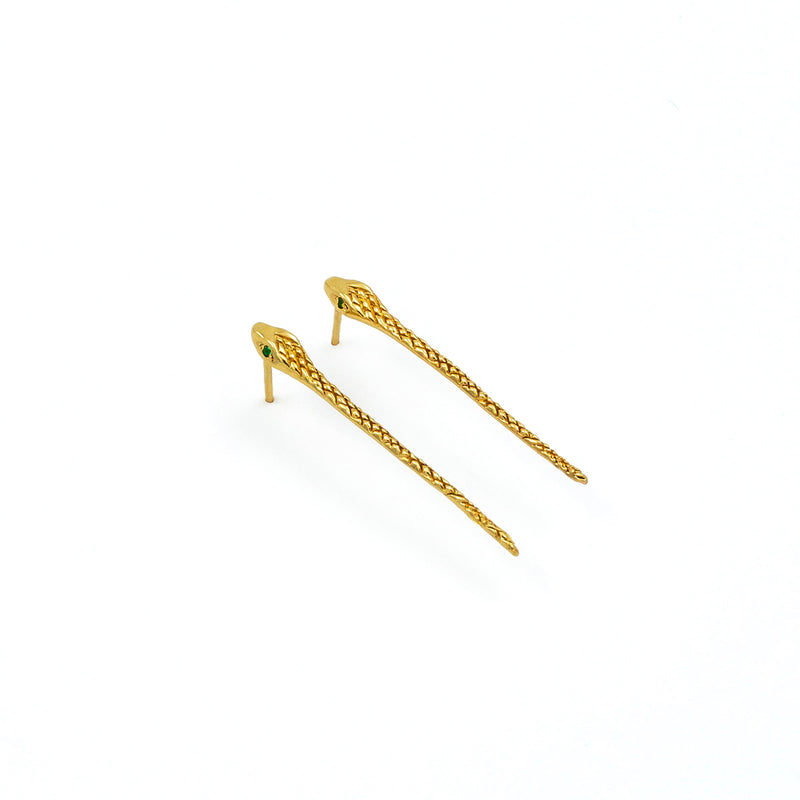 ENDLESS EVOLUTION SNAKE GOLD STUD EARRINGS - DE LA ROSA TULUM