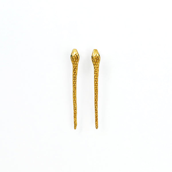 ENDLESS EVOLUTION SNAKE GOLD STUD EARRINGS