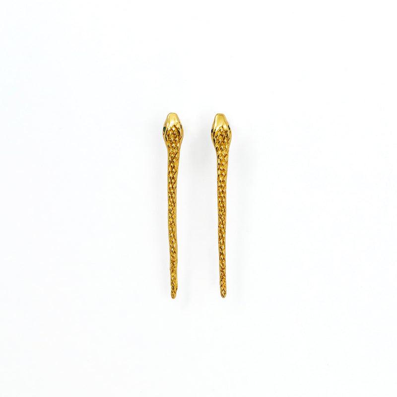 ENDLESS EVOLUTION SNAKE GOLD STUD EARRINGS - DE LA ROSA TULUM