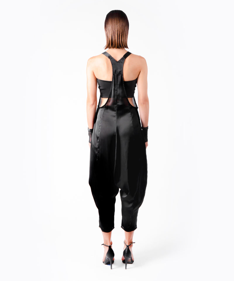 JUMPSUIT JUMP BLACK SATIN - DE LA ROSA TULUM