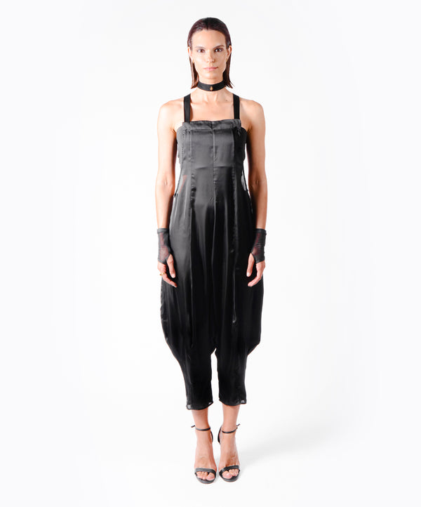 JUMPSUIT JUMP BLACK SATIN - DE LA ROSA TULUM