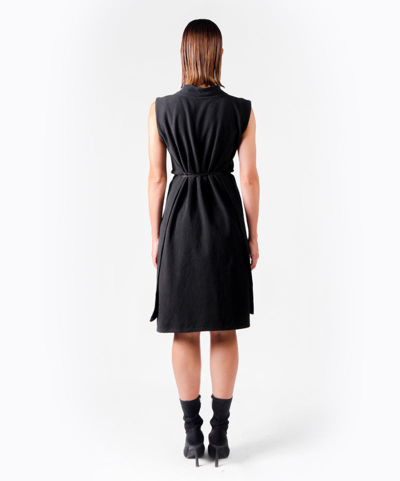 KINGDOM BLACK VEST DRESS - DE LA ROSA TULUM