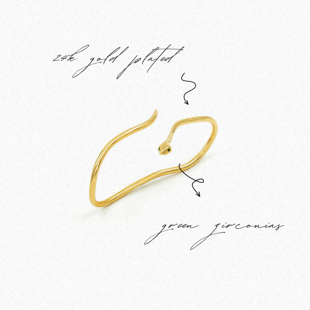 SNAKE GOLD PALM CUFF - DE LA ROSA TULUM