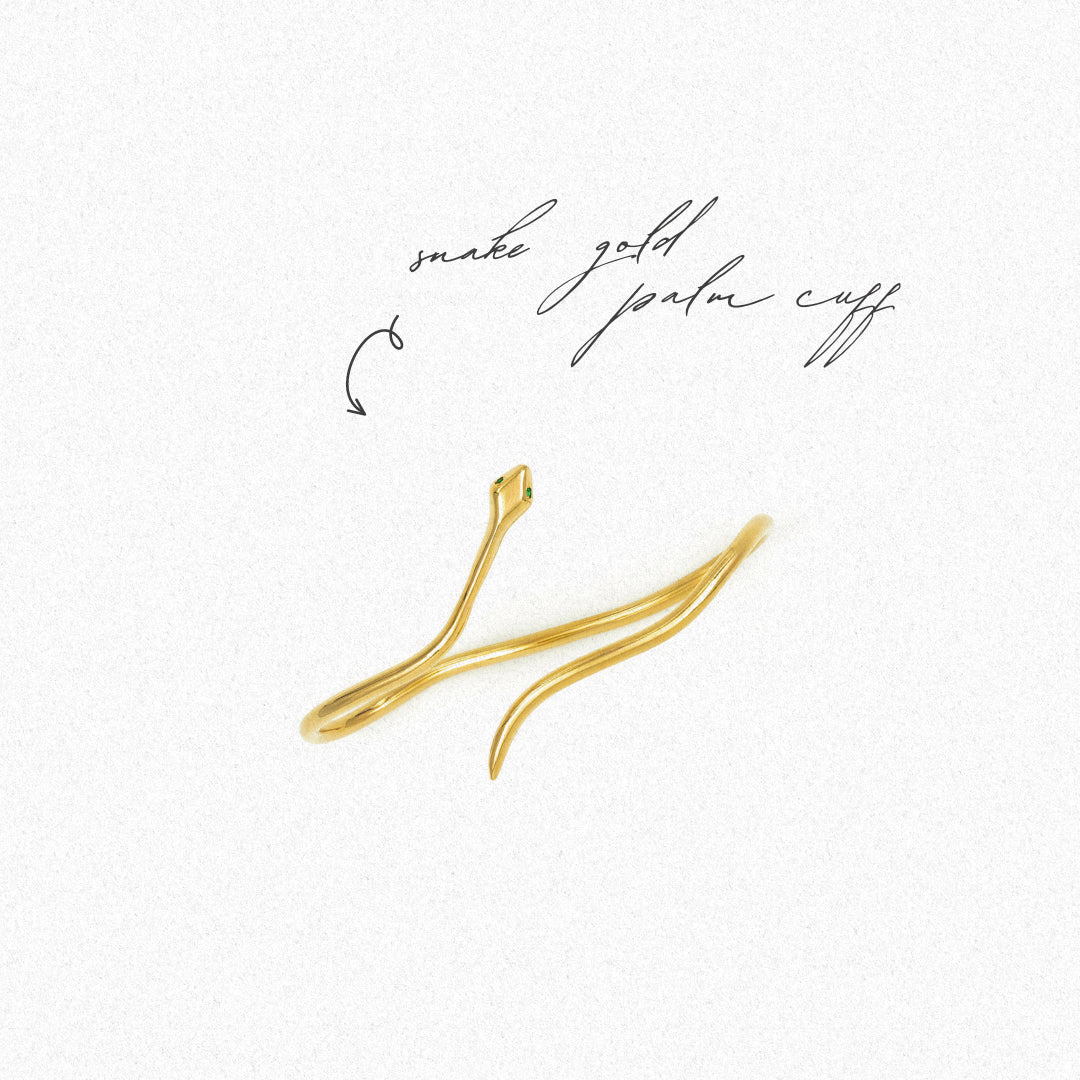 SNAKE GOLD PALM CUFF - DE LA ROSA TULUM