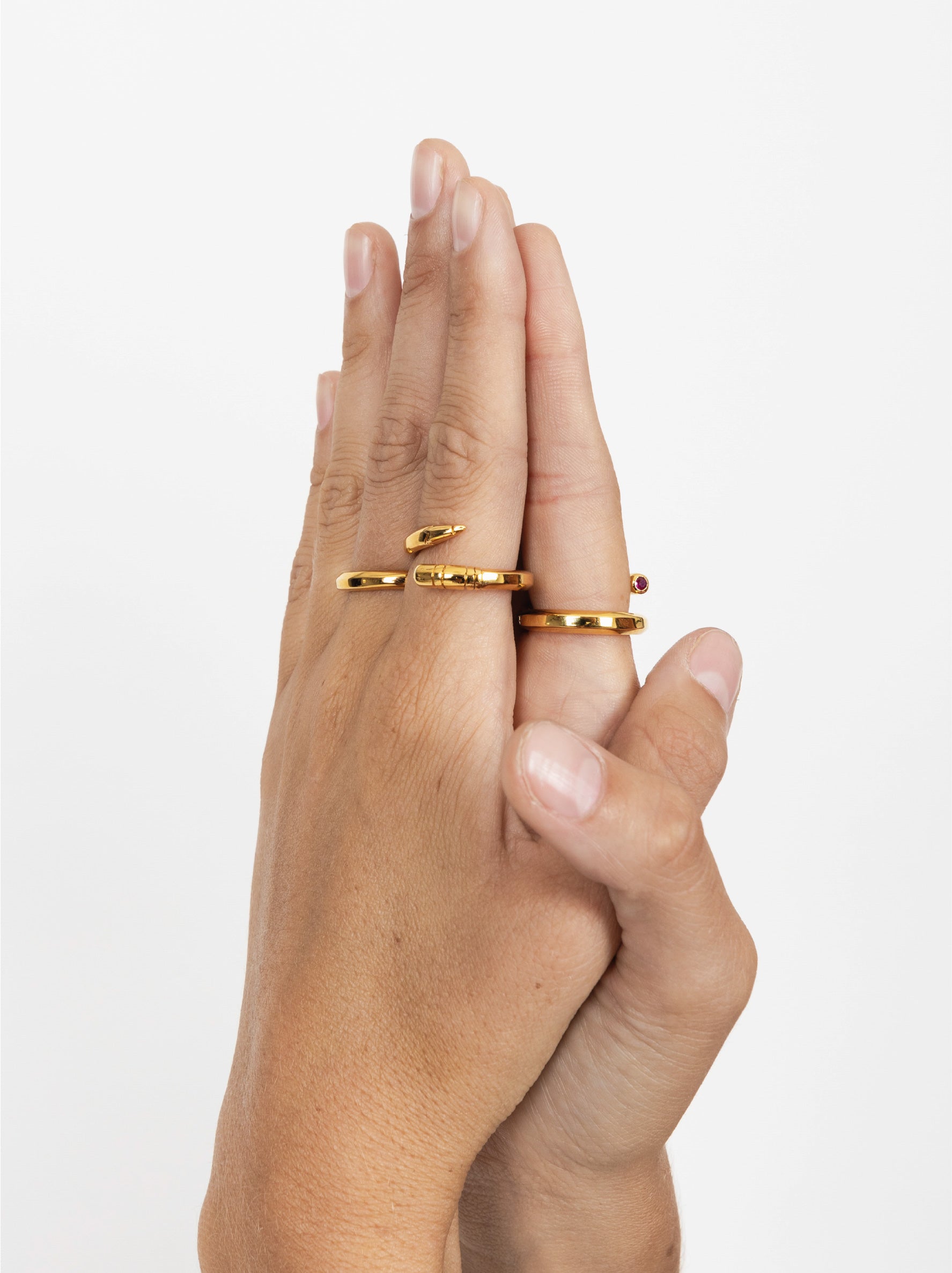 WRITE YOUR OWN STORY GOLD DOUBLE PENCIL RING - DE LA ROSA TULUM