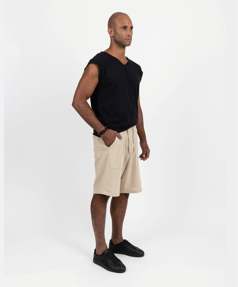 RELAX COTTON BEIGE SHORTS