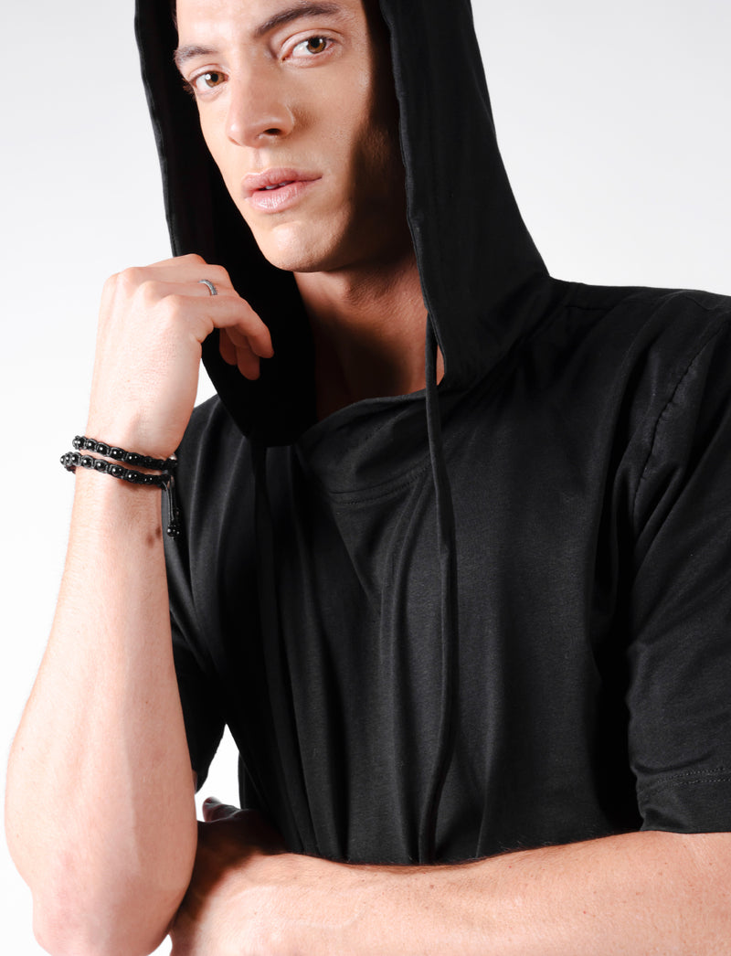 NEW WAY HOODIE BLACK T-SHIRT - DE LA ROSA TULUM