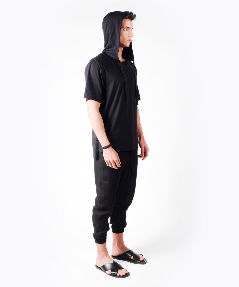 NEW WAY HOODIE BLACK T-SHIRT - DE LA ROSA TULUM