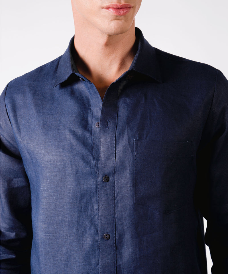 OPEN BUTTON BLUE SHIRT - DE LA ROSA TULUM