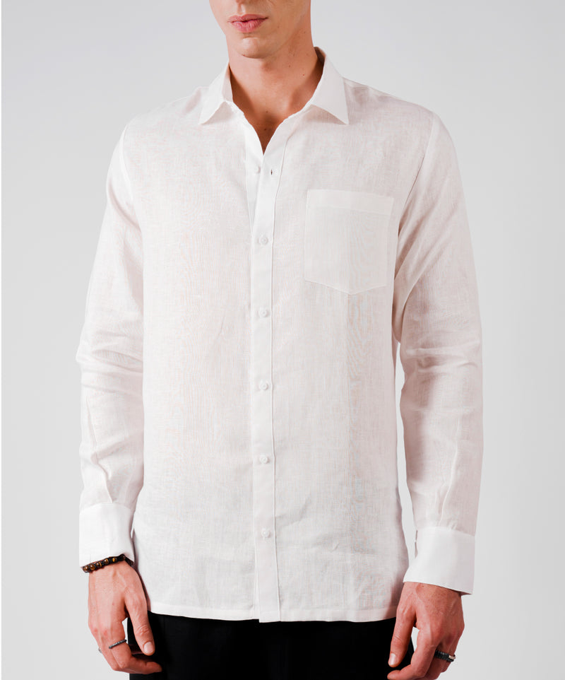 OPEN BUTTON WHITE SHIRT - DE LA ROSA TULUM