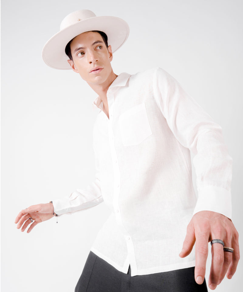 OPEN BUTTON WHITE SHIRT - DE LA ROSA TULUM