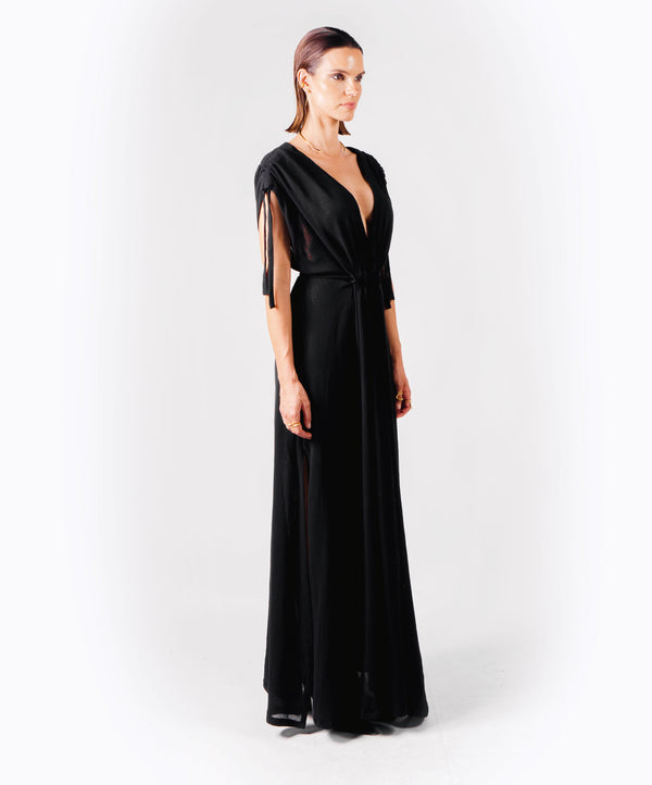 EPIC ADJUSTABLE LONG BLACK DRESS - DE LA ROSA TULUM