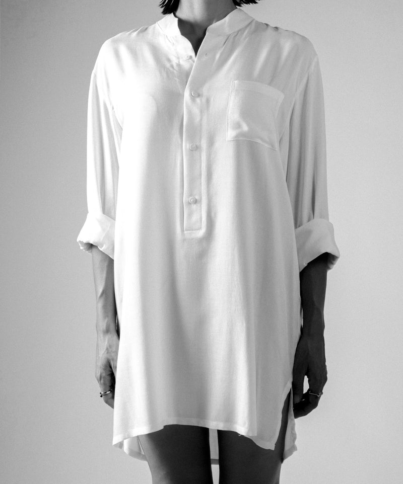 SHHHIRT WHITE VISCOSE SHIRT - DE LA ROSA TULUM