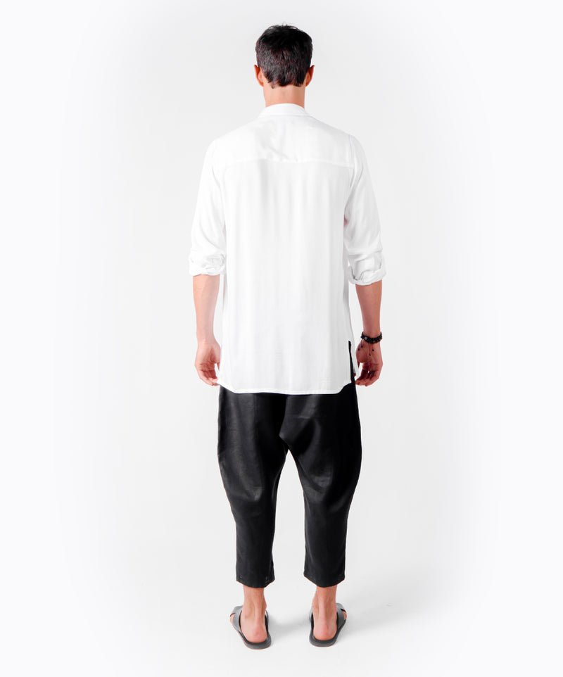 SHHHIRT WHITE VISCOSE SHIRT - DE LA ROSA TULUM