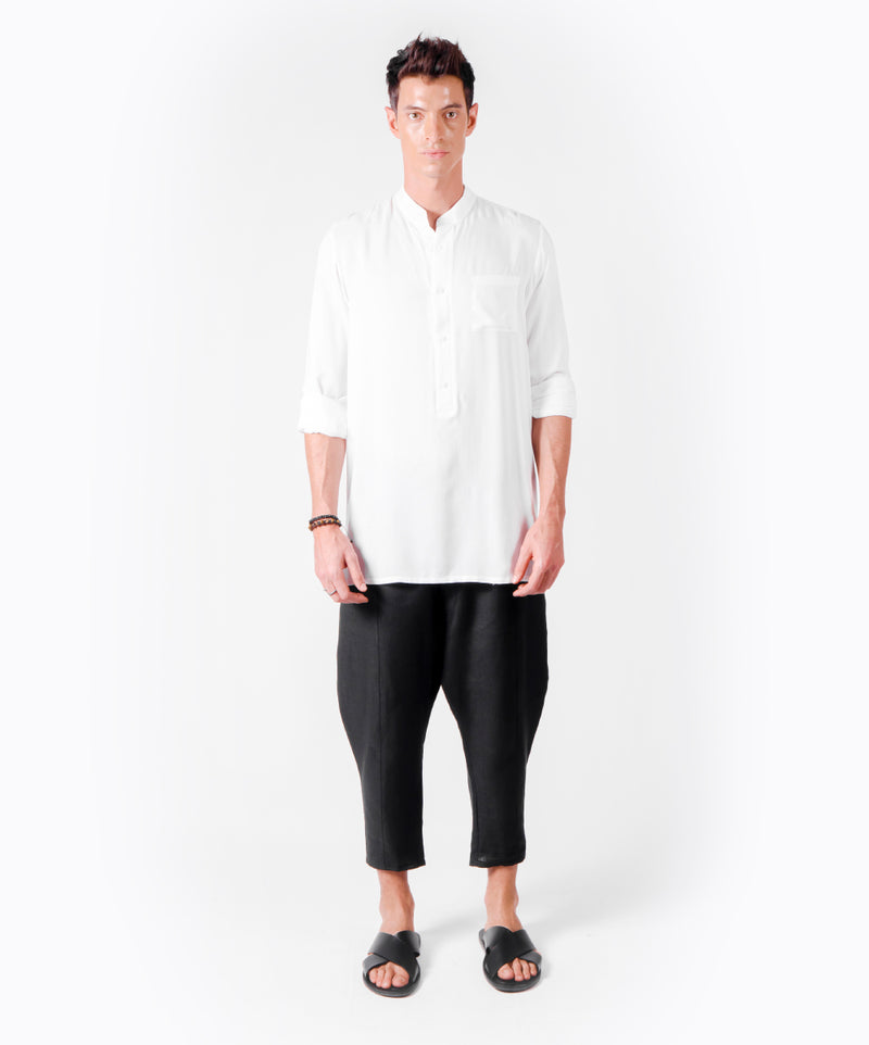 SHHHIRT WHITE VISCOSE SHIRT - DE LA ROSA TULUM