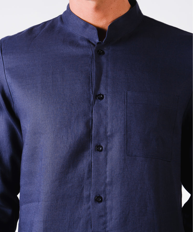 SHHHIRT BLUE LINEN SHIRT - DE LA ROSA TULUM