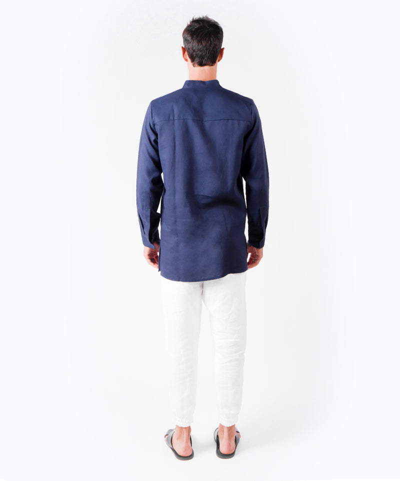 SHHHIRT BLUE LINEN SHIRT - DE LA ROSA TULUM