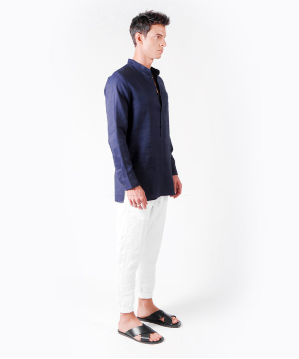 SHHHIRT BLUE LINEN SHIRT - DE LA ROSA TULUM