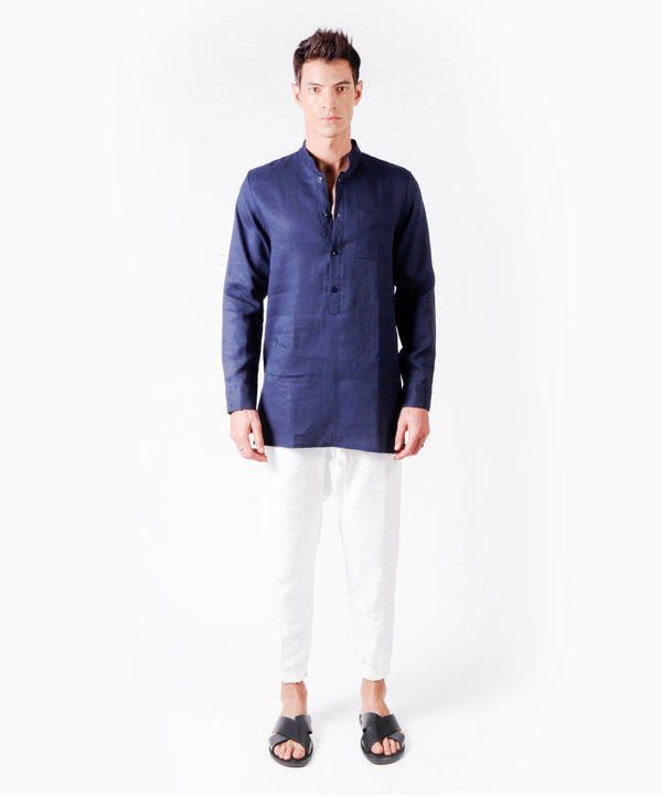 SHHHIRT BLUE LINEN SHIRT - DE LA ROSA TULUM