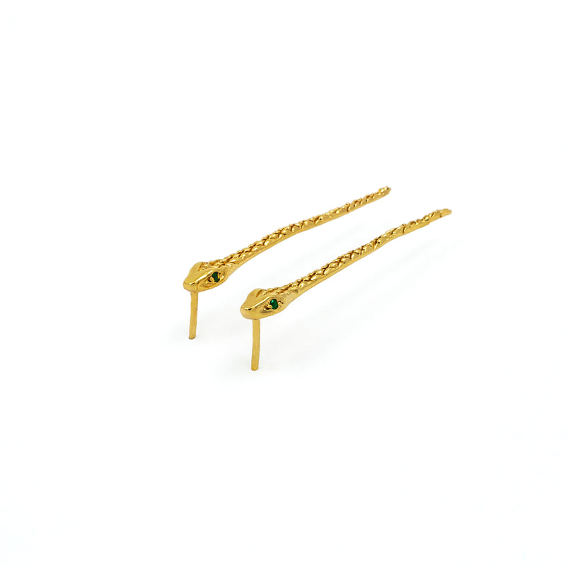 ENDLESS EVOLUTION SNAKE GOLD STUD EARRINGS - DE LA ROSA TULUM